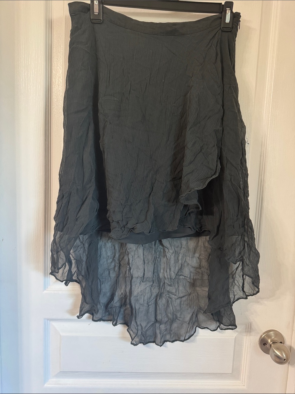 Elizabeth and James Charcoal Layered Hi-Low Skirt